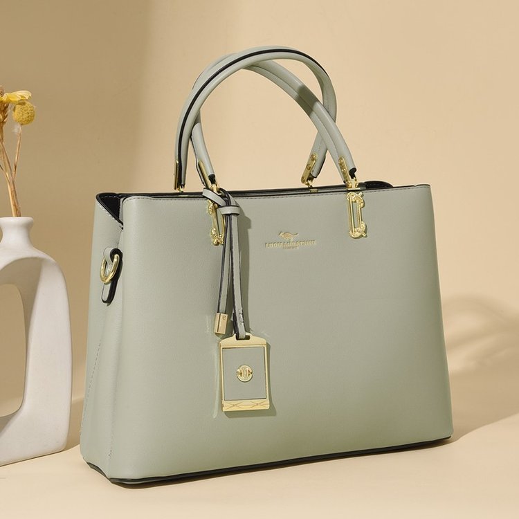 2025秋季新款兰色灰绿车缝线托特包PU2024年秋季拉链均