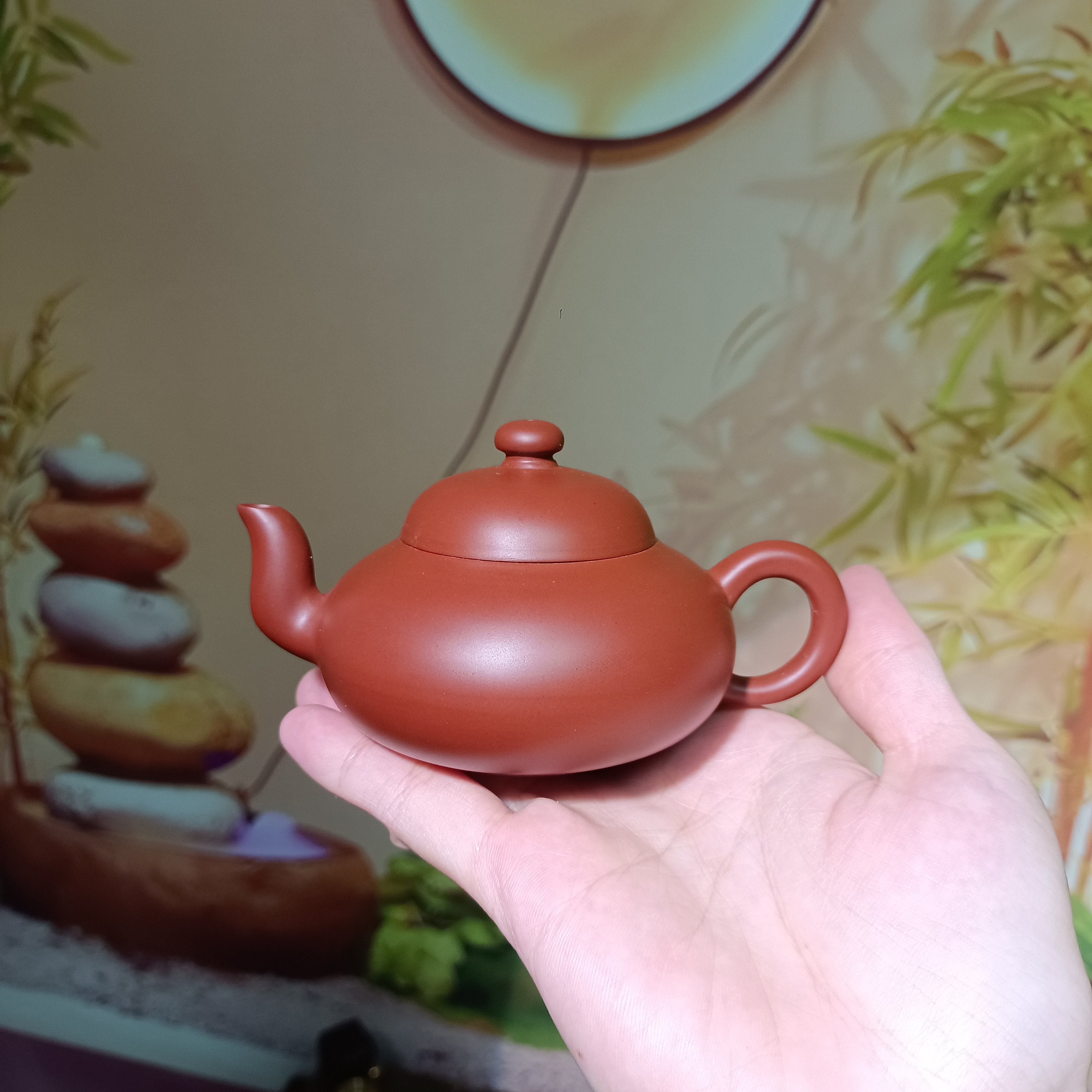 真真纯手工手拉壶定制 潮州原矿朱泥壶梨壶 实用性价比水平壶批发