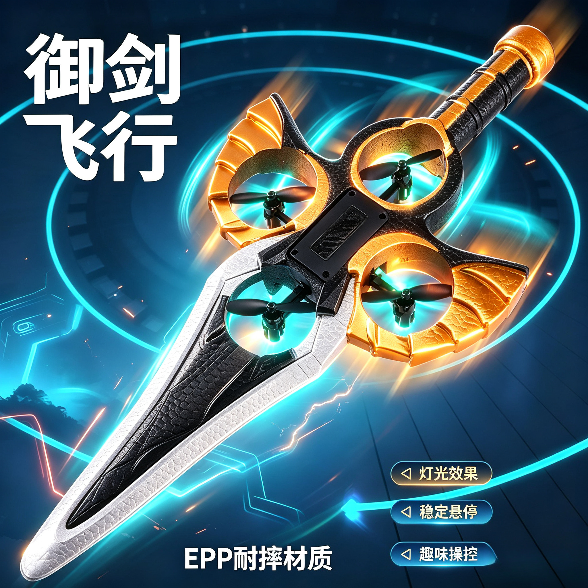手势感应飞剑无人机儿童耐摔玩具