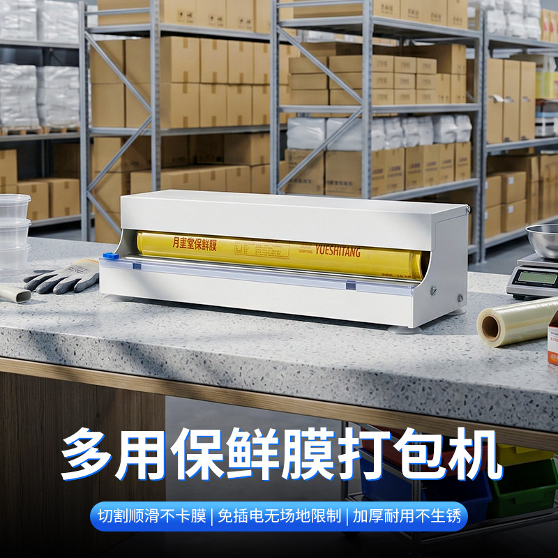 2026新款保鲜膜打包机超市仓库商用缠绕膜切割机家用食物包装神器