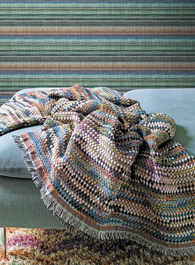 格莱美 意大利进口 MISSONI 壁纸 10180 10181 彩色条纹背景墙布