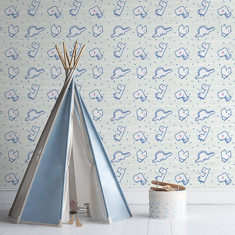 现代简约 定制壁画 卧室儿童房背景墙画壁布墙面映画卡通恐龙小图,家装主材,定制壁画,淘宝优惠券,粉丝福利购,淘宝优惠卷