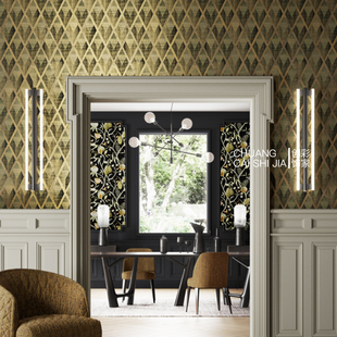 MASUREEL几何菱形沙发背景壁纸比利时原装 CAB502 进口墙布CAB501