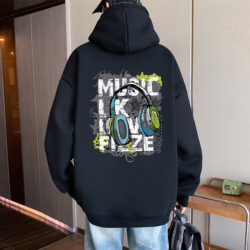 重磅设计感连帽卫衣男春秋季2026新款美式宽松帽衫慵懒风情侣外套