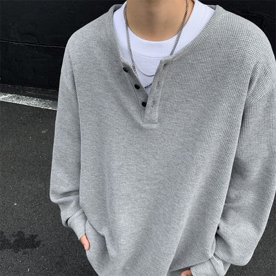 卫衣男2025秋冬季新款慵懒风宽松潮牌cleanfit痞帅圆领套头上衣服