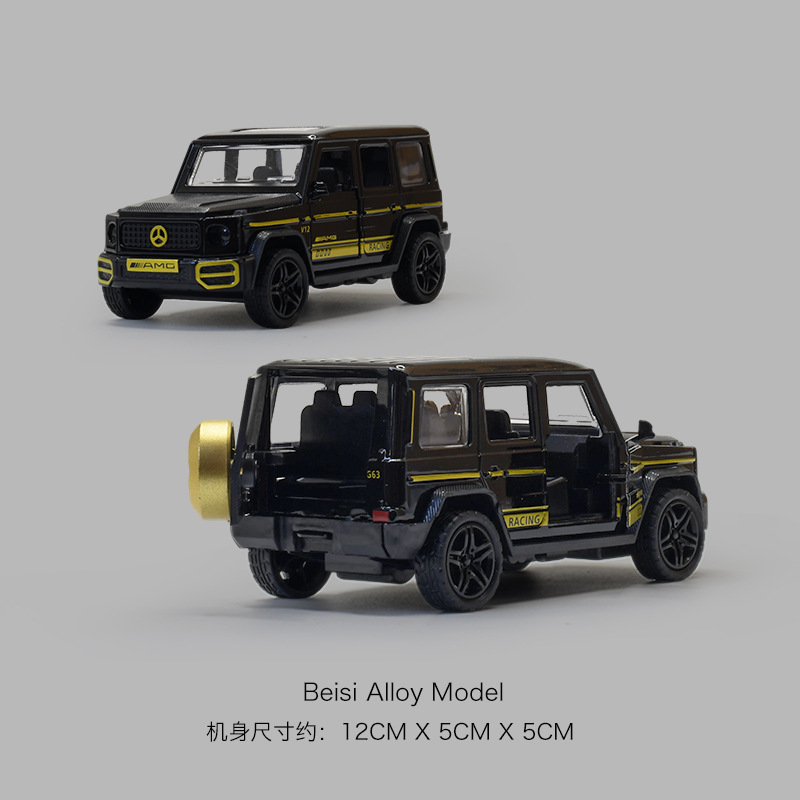 跨境盒装仿真合金越野车模型儿童玩具男孩小汽车模型蛋糕摆件