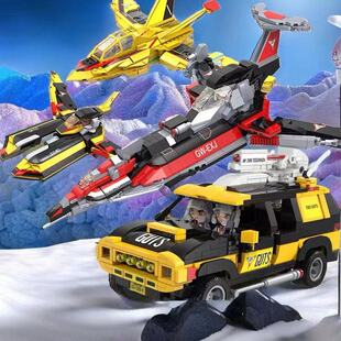 启蒙胜利飞燕1号2号迪迦奥特曼拼装积木载具飞机一号儿童玩具男孩