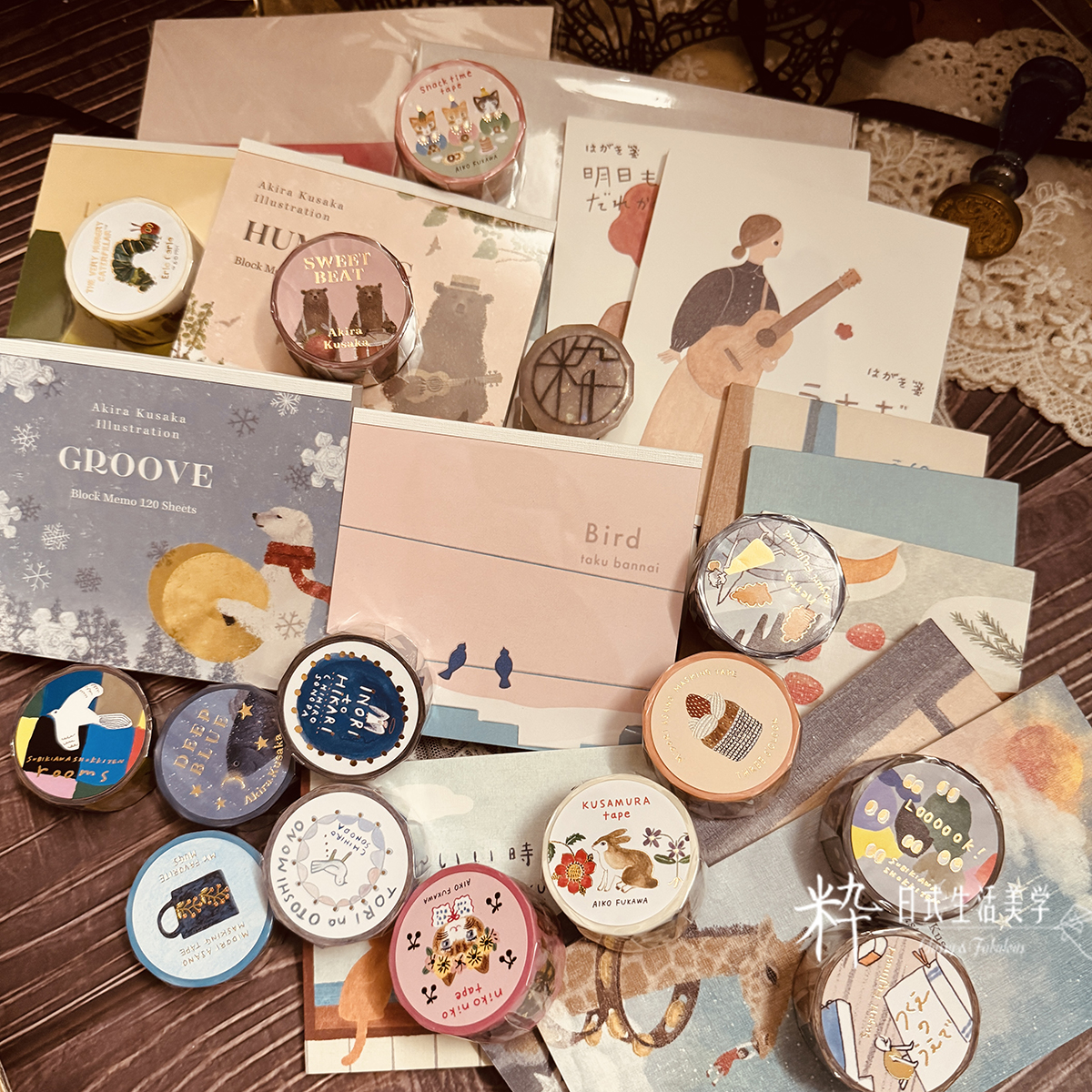 现货日本cozycz表现社2025秋季插画明信片方形便签一笔笺和纸胶带