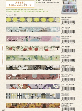 新款日本ShinziKatoh宫沢文学家系列烫金和纸手帐胶带贴纸