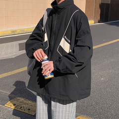 新春款外套潮流帥氣港風拉鏈工裝立領長袖夾克上衣
