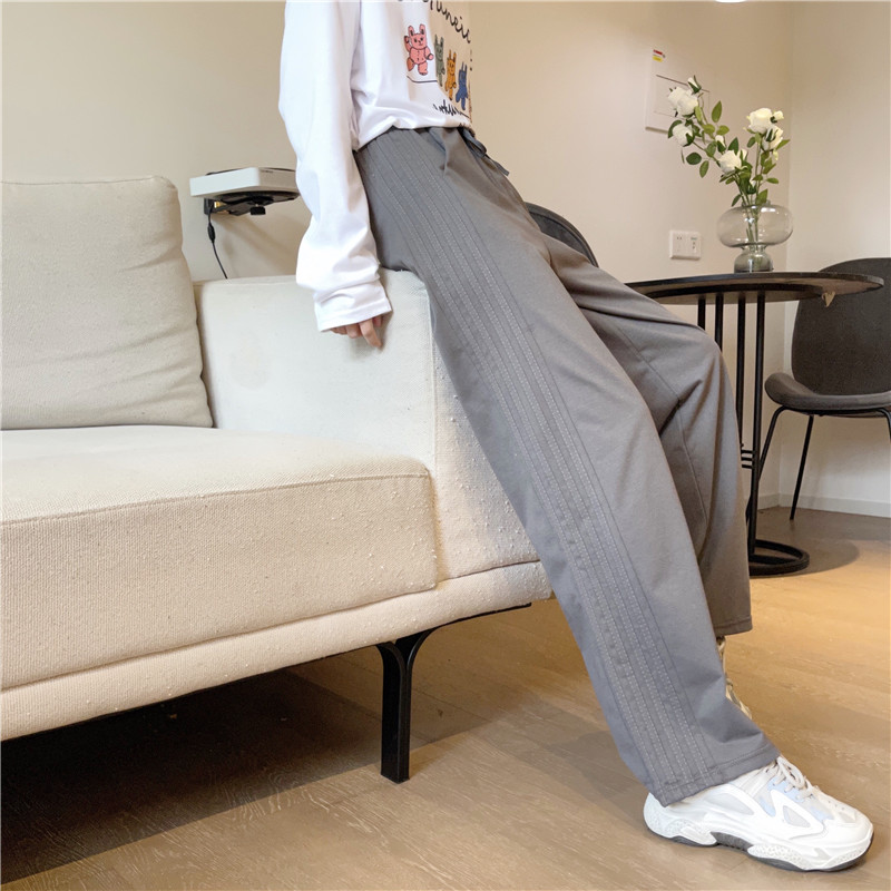 New spring side stripe casual trousers