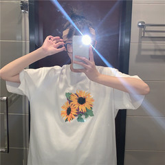 小雛菊情侶春夏韓版網紅體恤ins超火短款上衣