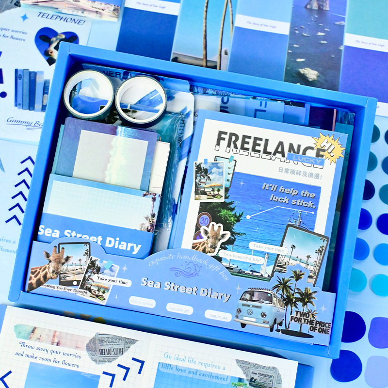 ins风手帐文具礼盒套装儿童生日伴手礼物学生学习手账贴纸记事本,文具电教/文化用品/商务用品,手帐/日程本/计划本,淘宝优惠券,粉丝福利购,淘宝优惠卷