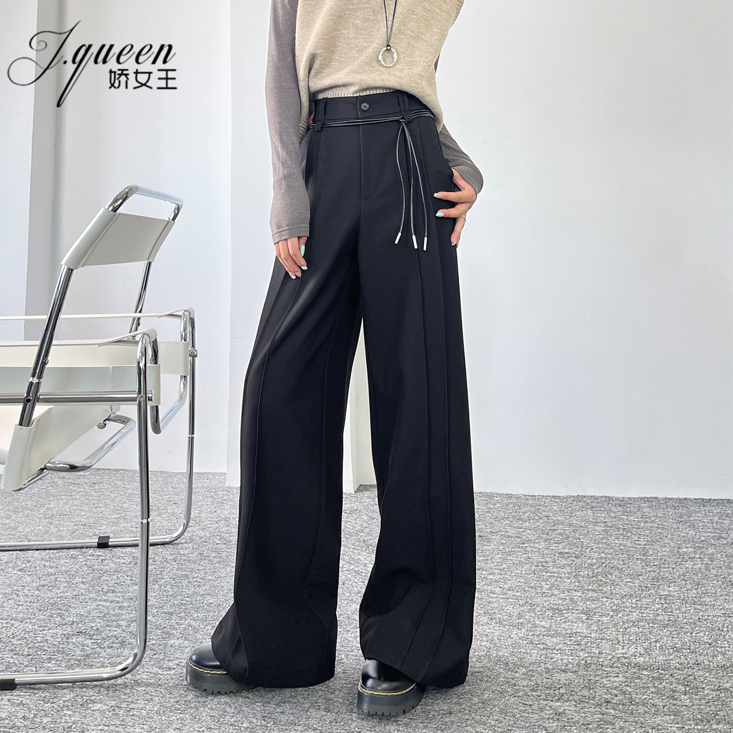 娇女王西装阔腿裤初女秋季