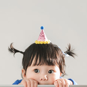 周岁宝宝迷你生日帽小帽子周岁礼派对装 饰头饰宠物毛球小号生日帽