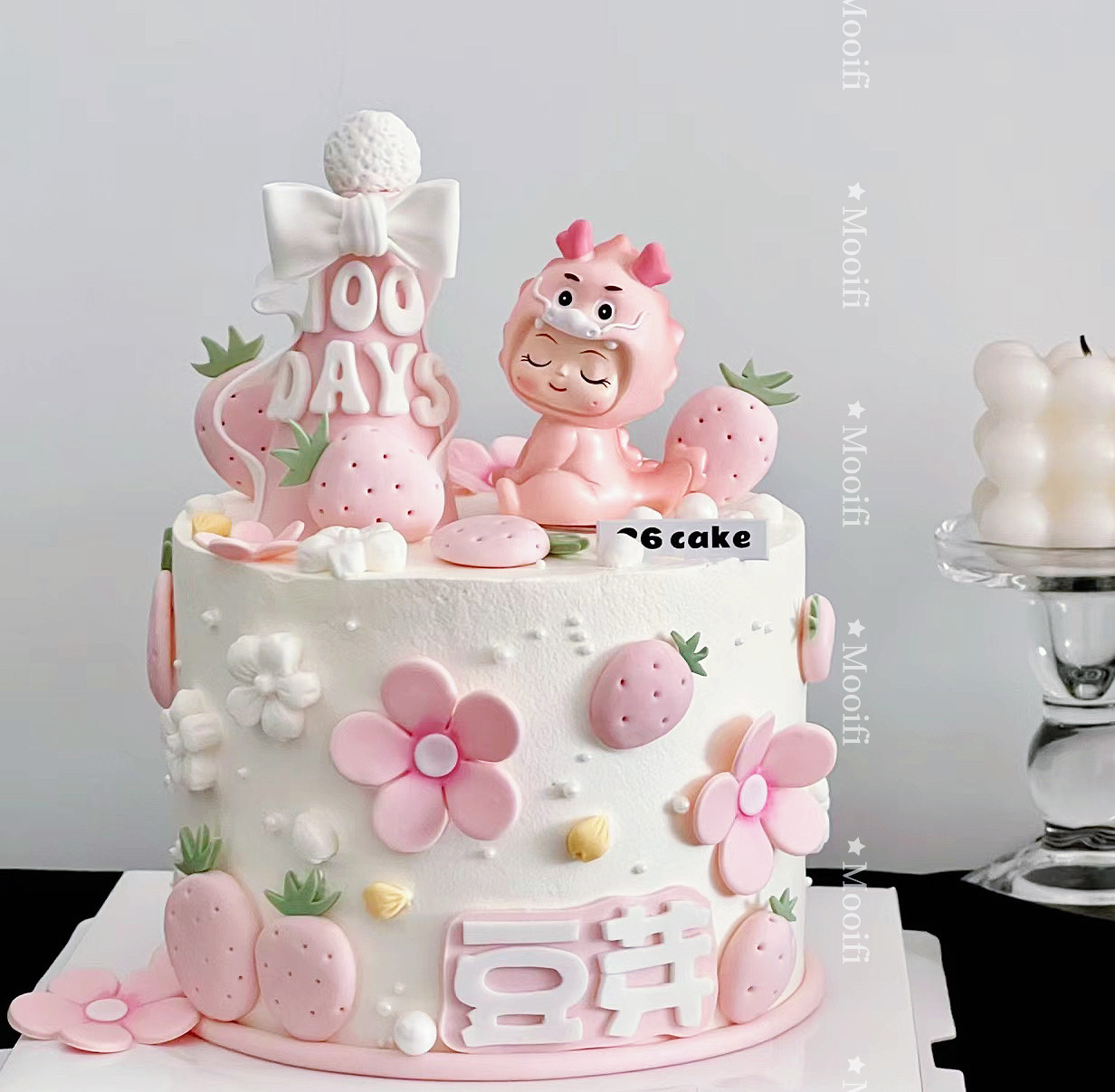 粉色蓝色龙年龙宝宝主题甜品台生日蛋糕装饰男孩女孩树脂软胶摆件