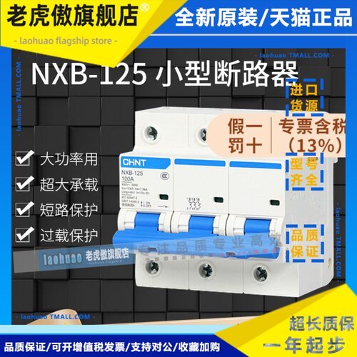 正泰小型大电流断路器NXB-125家用空气开关80A100A125A总开DZ158
