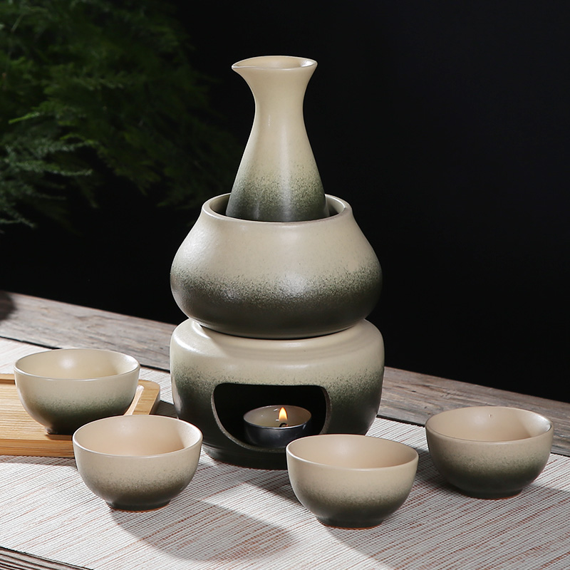 白酒黄酒温酒壶烫酒器陶瓷烛台