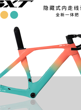 BXT Pro145 全碳纤维公路自行碟刹车架组T47螺纹五通带一体弯把