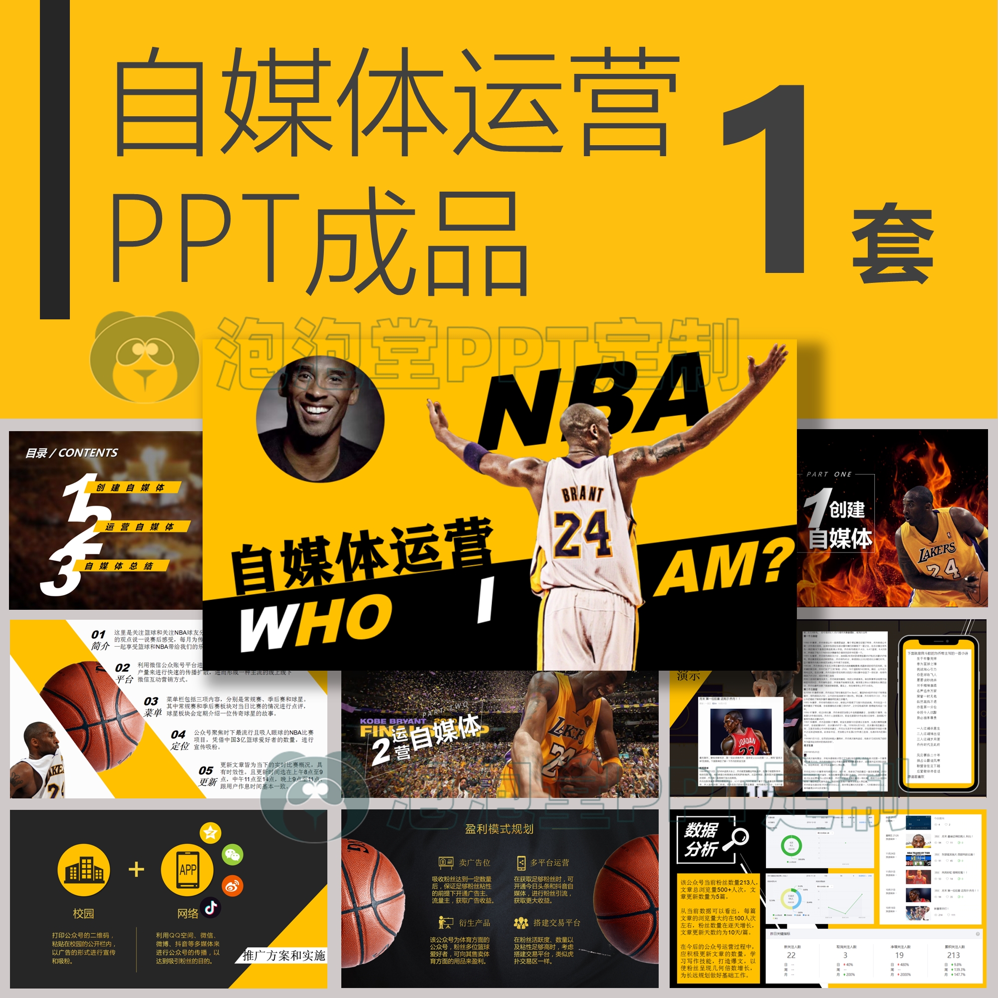 【B-094】篮球主题自媒体运营计划分析PPT大学生电子商务课程设计