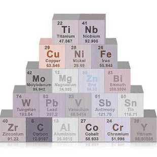 20件套化学元素实物摆件金属元素块立方体元素收藏标本钨钛硅铜锌