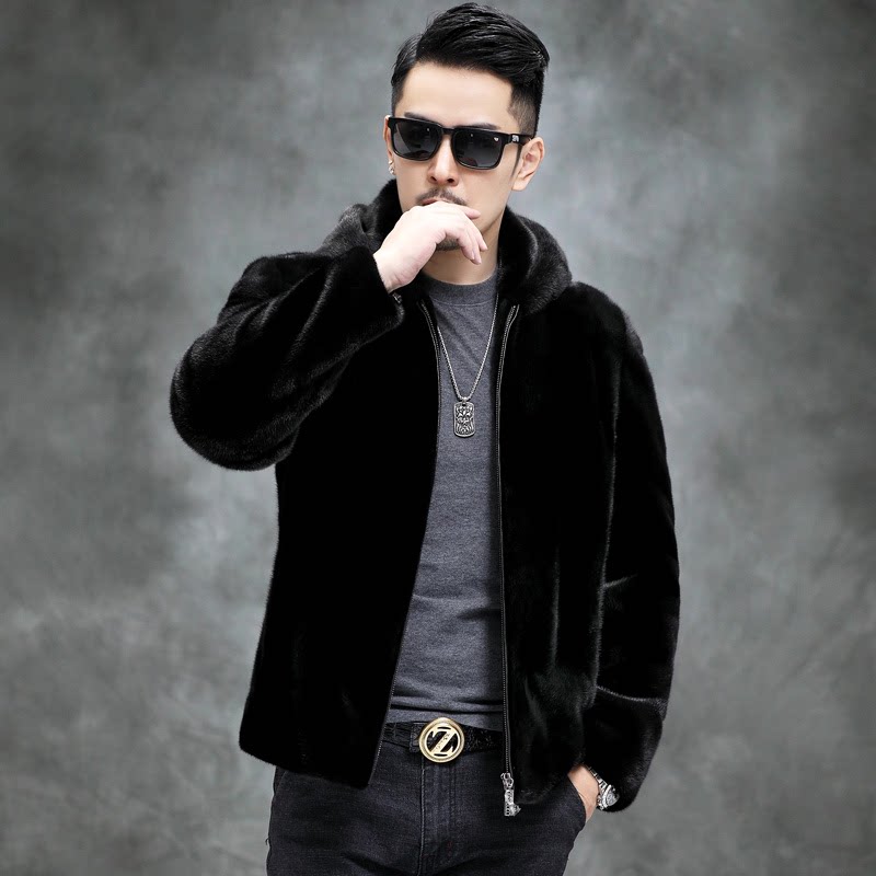 HAINING MINK BROTHER SHIJIA MINK 남성 가을 겨울 따뜻한 패션 코트 재킷 모조 남성 모피