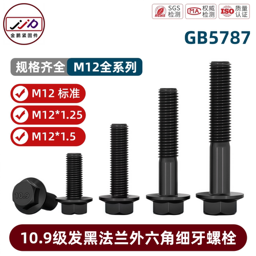 10.9级发黑细牙六角法兰螺栓