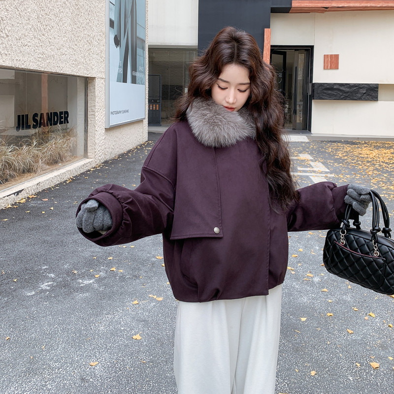 【新款】撞色毛领时尚羽绒外套C161-8995-P275-K418,女装羽绒服,2C161