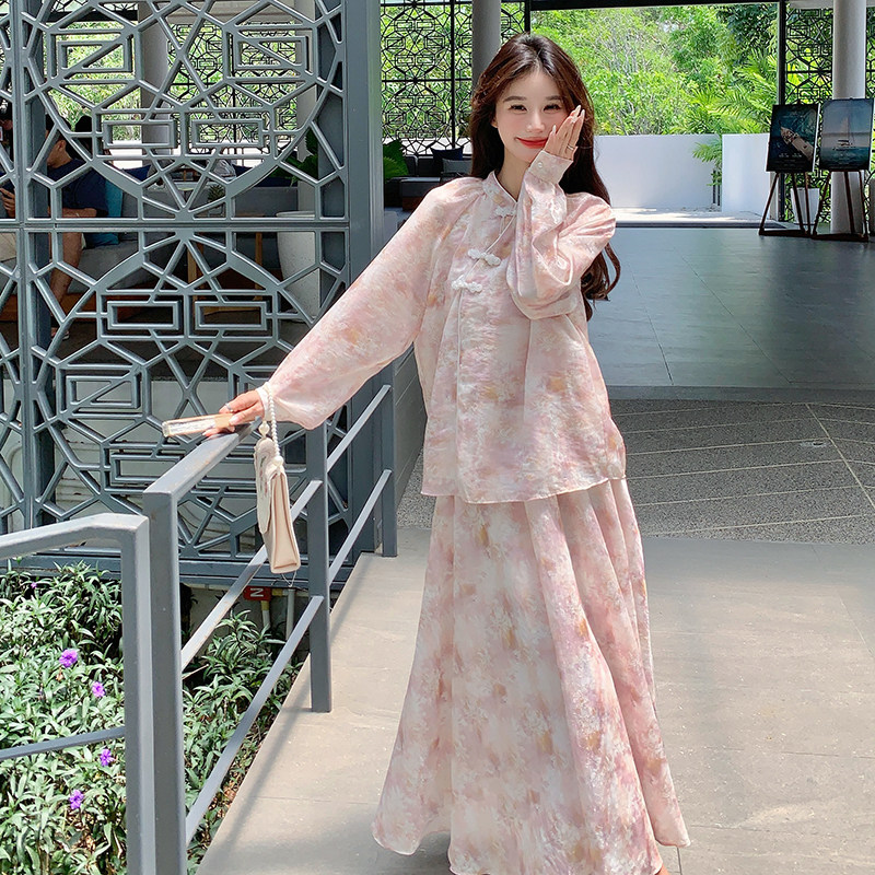 【】新中式碎花套装裙C161-6811-P175-K258,女装套装/套裙,2C161