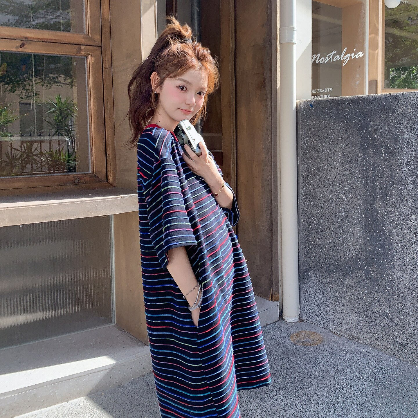 【新款已出货】彩色线条连衣裙C161-8882-P115-K188,女装连衣裙,2C161
