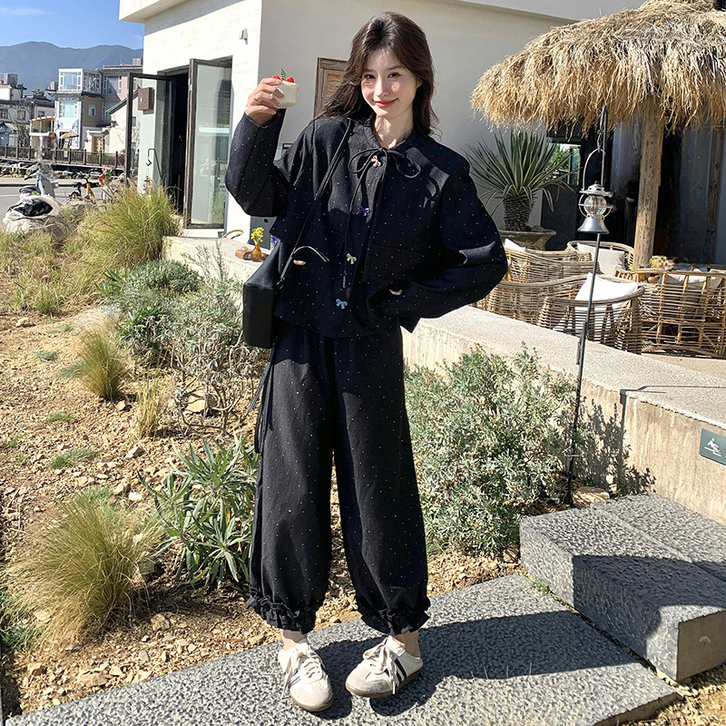 【】烫彩钻面料两件套C161-8819-P195-K288,女装套装/套裙,2C161