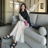 法式白色超好看连衣裙套装女春秋2025新款显瘦马甲茶歇长裙两件套，女装连衣裙，2C161