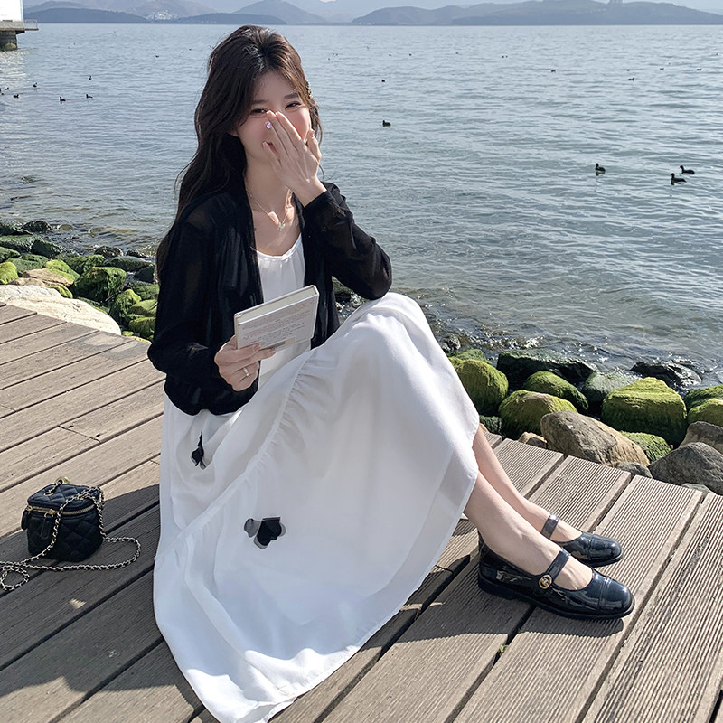 【】蝴蝶花吊带裙套装C161-8820-P145-K198,女装连衣裙,2C161