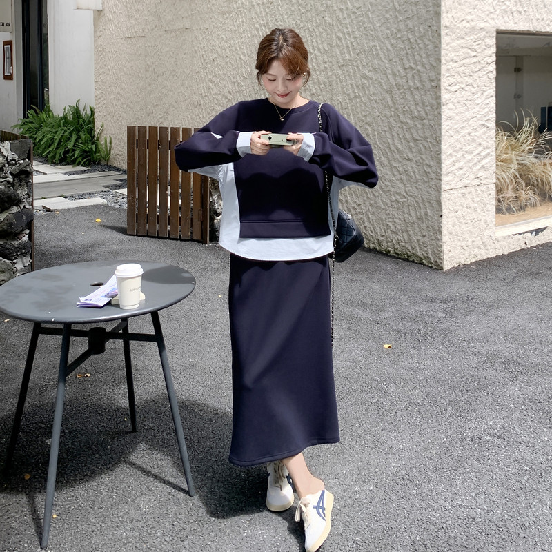 【】慵懒风撞色拼接卫衣套装C161-8913-P175-K268,女装套装/套裙,2C161