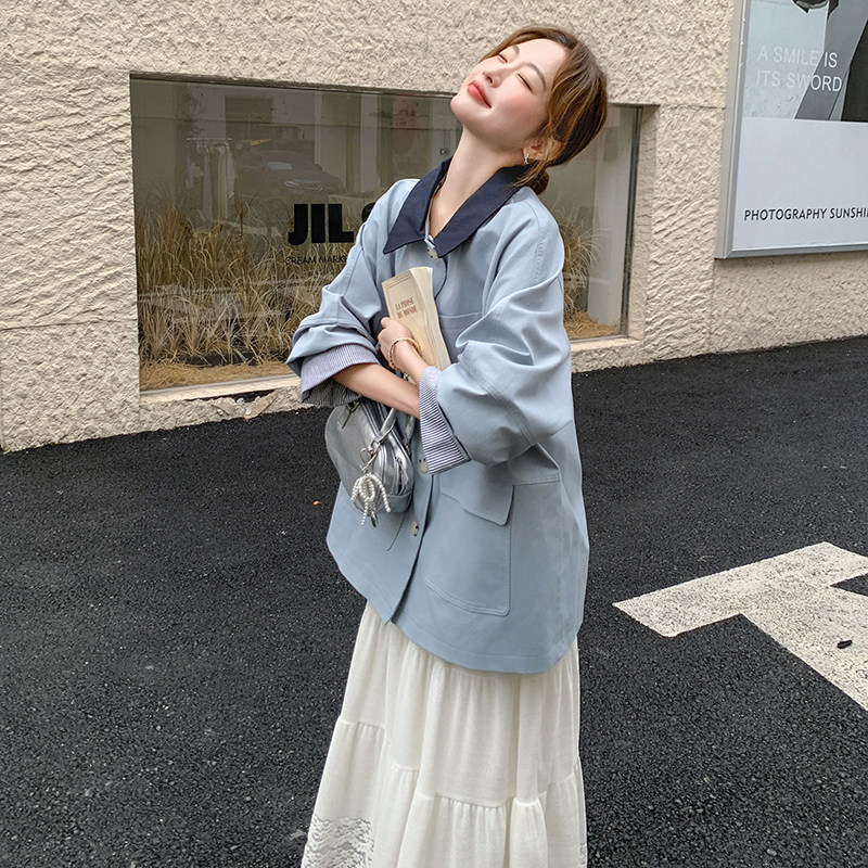 【】拼接设计感风衣外套C161-8826-P150-K228,女装风衣,2C161