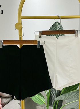 wengen可可黑色白色弹力高腰短裤夏外穿辣妹打底裤美式学生热裤女