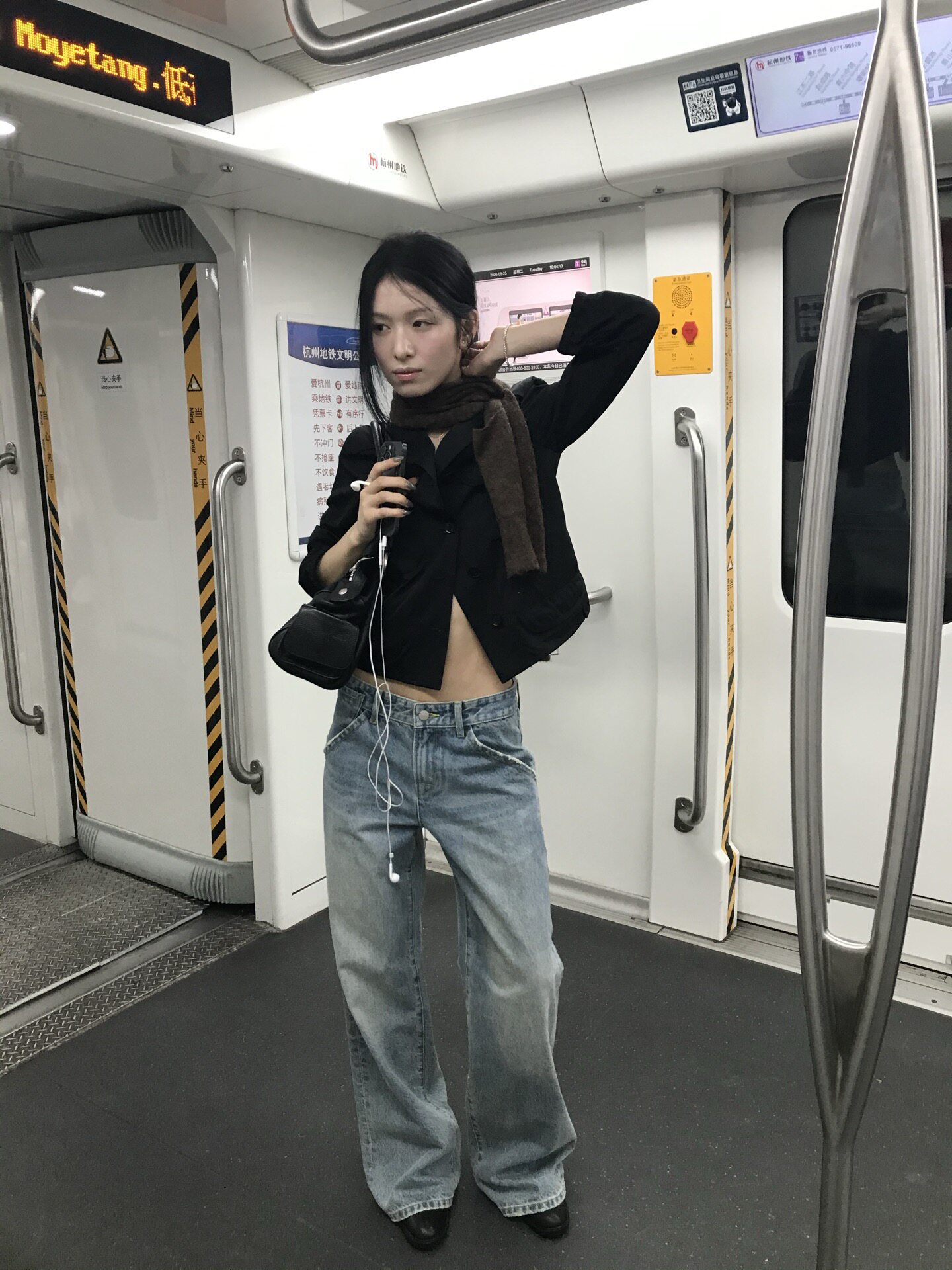 【saidtome】水洗做旧牛仔蓝阔腿牛仔裤垂感显瘦高腰直筒长裤6069