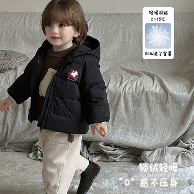 三折撤柜男童羽绒服2025冬季新款婴幼儿连帽羽绒外套男宝宝外出服