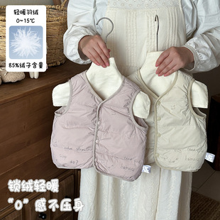 三折撤柜婴儿秋冬新款 外套 衣服男女童白鸭绒马甲宝宝轻薄羽绒无袖