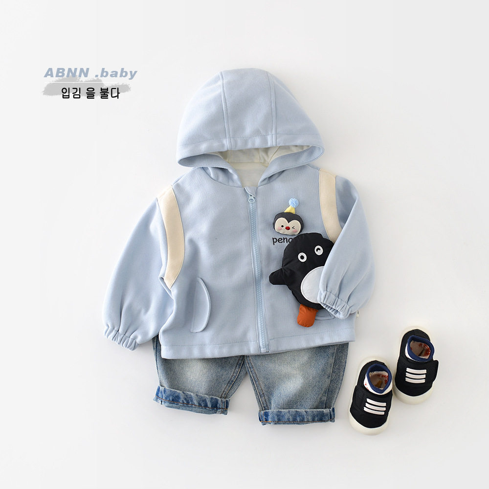 婴儿女童外套春装新款男宝宝连帽开衫婴幼儿春装衣服上衣61769