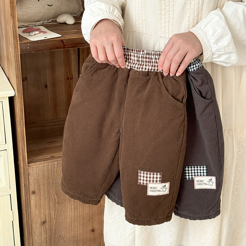 三折撤柜女童棉裤2025冬季新款女宝加厚直筒裤婴幼儿保暖夹棉裤子