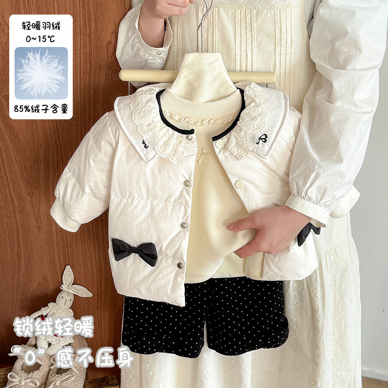 三折撤柜女童冬季羽绒服2025婴幼儿蝴蝶结羽绒外套女宝轻薄外出服,童装/婴儿装/亲子装,羽绒服,淘宝优惠券,粉丝福利购,淘宝优惠卷