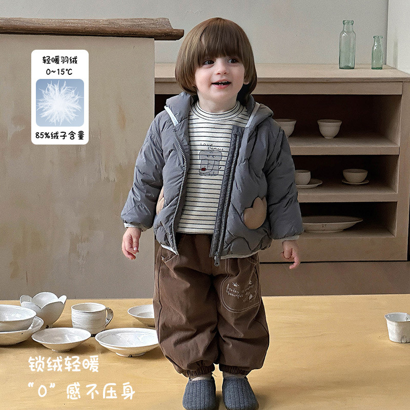 撤柜专区男童卡通连帽羽绒外套秋冬新款男宝羽绒服婴幼儿保暖衣服