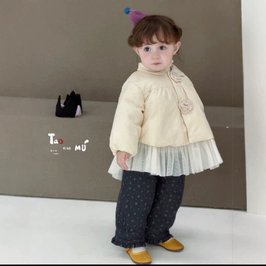 女宝宝羽绒服冬季新款儿童外套连帽洋气公主韩版冬季白鸭绒羽绒服