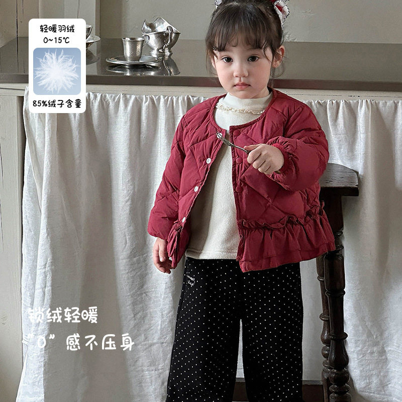 三折撤柜加厚保暖女宝宝羽绒内胆秋冬女童羽绒服轻薄外套婴幼儿服