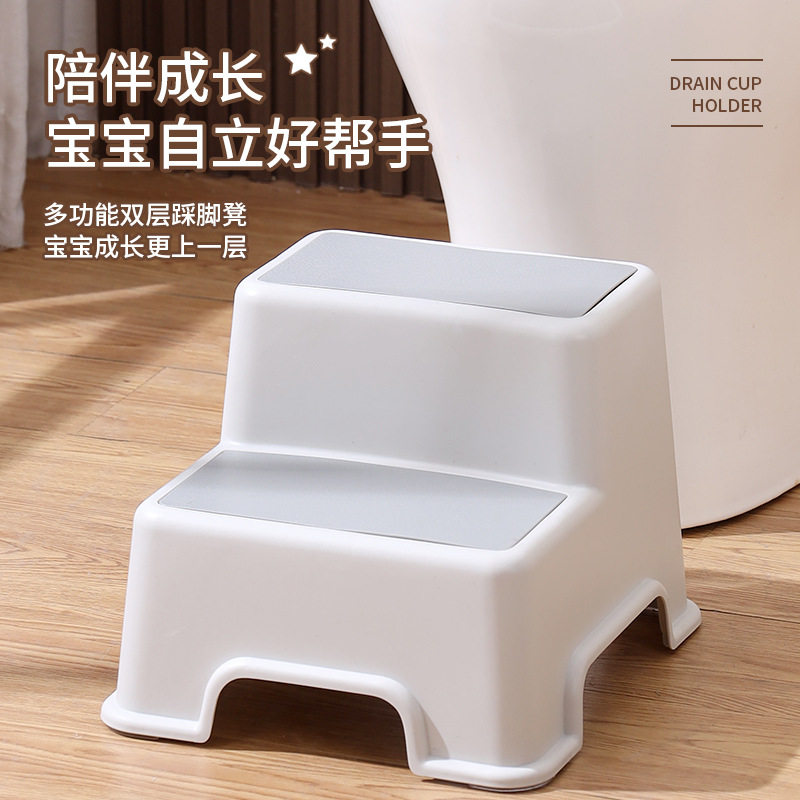 家用儿童门口换鞋凳子有靠背幼儿园小凳子塑料踩脚踏凳浴室矮凳子