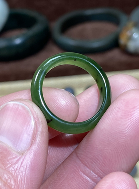 和田玉戒指碧玉阳绿大圈口戒圈复古风指环手串项链手链跑环玉环