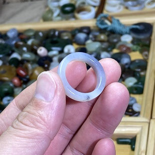 和田玉籽料随型直切卡19戒指大圈口古风玉环文玩珠串跑环挂饰戒圈