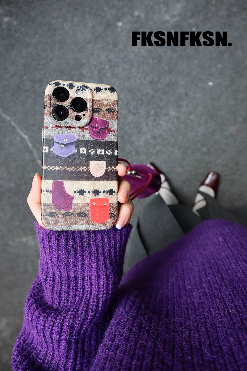 iphone费尔岛毛线纹理双面