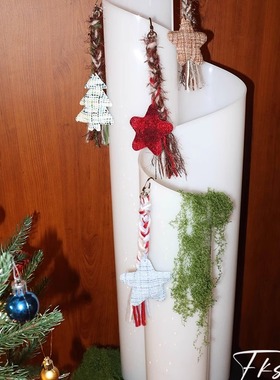 浮夸少女dayu节日毛线混搭星星包挂件手机壳多用秋冬红氛围感挂饰